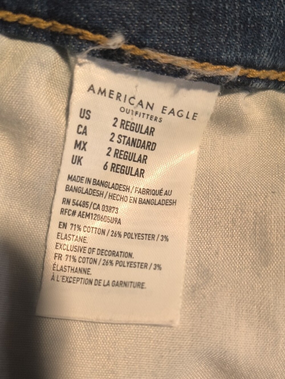 Next Level Stretch Jegging w/28" Inseam American Eagle Women's Size 2 Jeans 835 - Picture 6 of 8